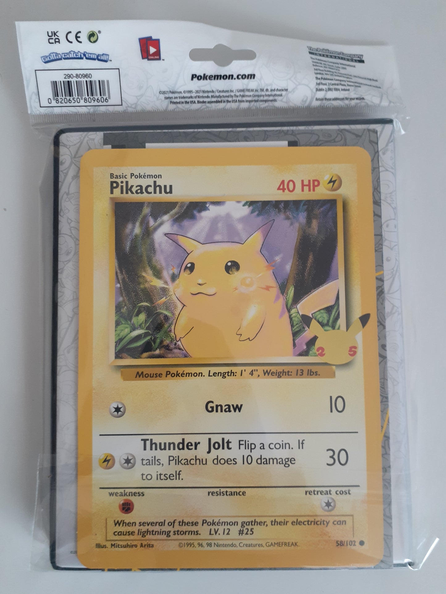 Pokemon TCG 25th Anniversary First Partner Collectors Binder, + Jumbo Pikachu!