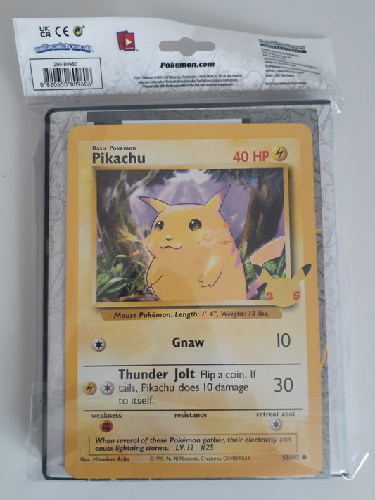 Pokemon TCG 25th Anniversary First Partner Collectors Binder, + Jumbo Pikachu!